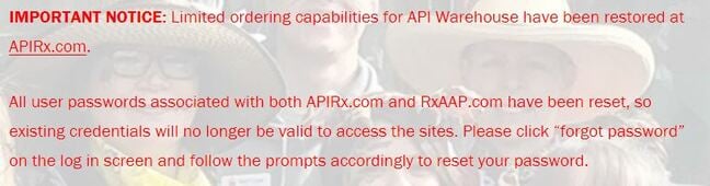 American Associated Pharmacies website informing customers their passwords were reset amid suspected ransomware attack American Associated Pharmacies website informing customers their passwords were reset amid suspected ransomware attack