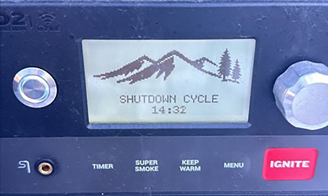 Photo of a Traeger grill entering its shutdown cycle after researchers discovered a way to control it remotely – courtesy of Bishop Fox Photo of a Traeger grill entering its shutdown cycle after researchers discovered a way to control it remotely – courtesy of Bishop Fox